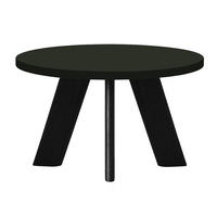 COUCHTISCH LEX Durchmesser 75 cm, Minimalistisch und zeitlos, Eiche Schwarz - Schwarz, Holz (60/60/41cm) - Dekori_Interiors