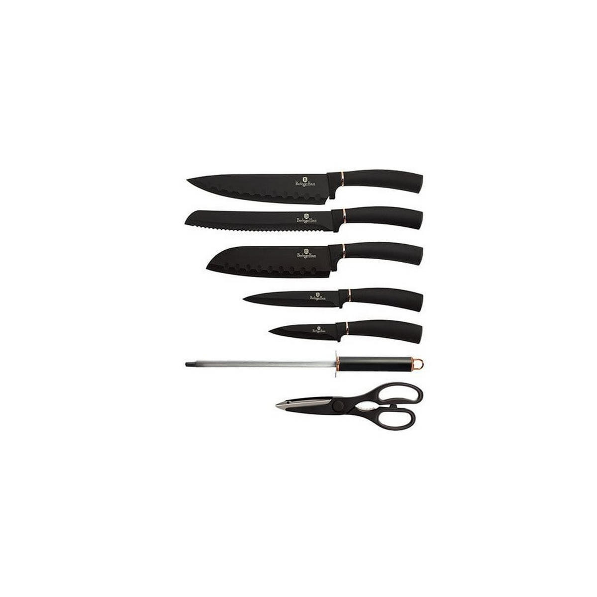 MESSERSET Schwarz 30/10/30 cm BH2421 - Schwarz, Metall - Berlinger Haus