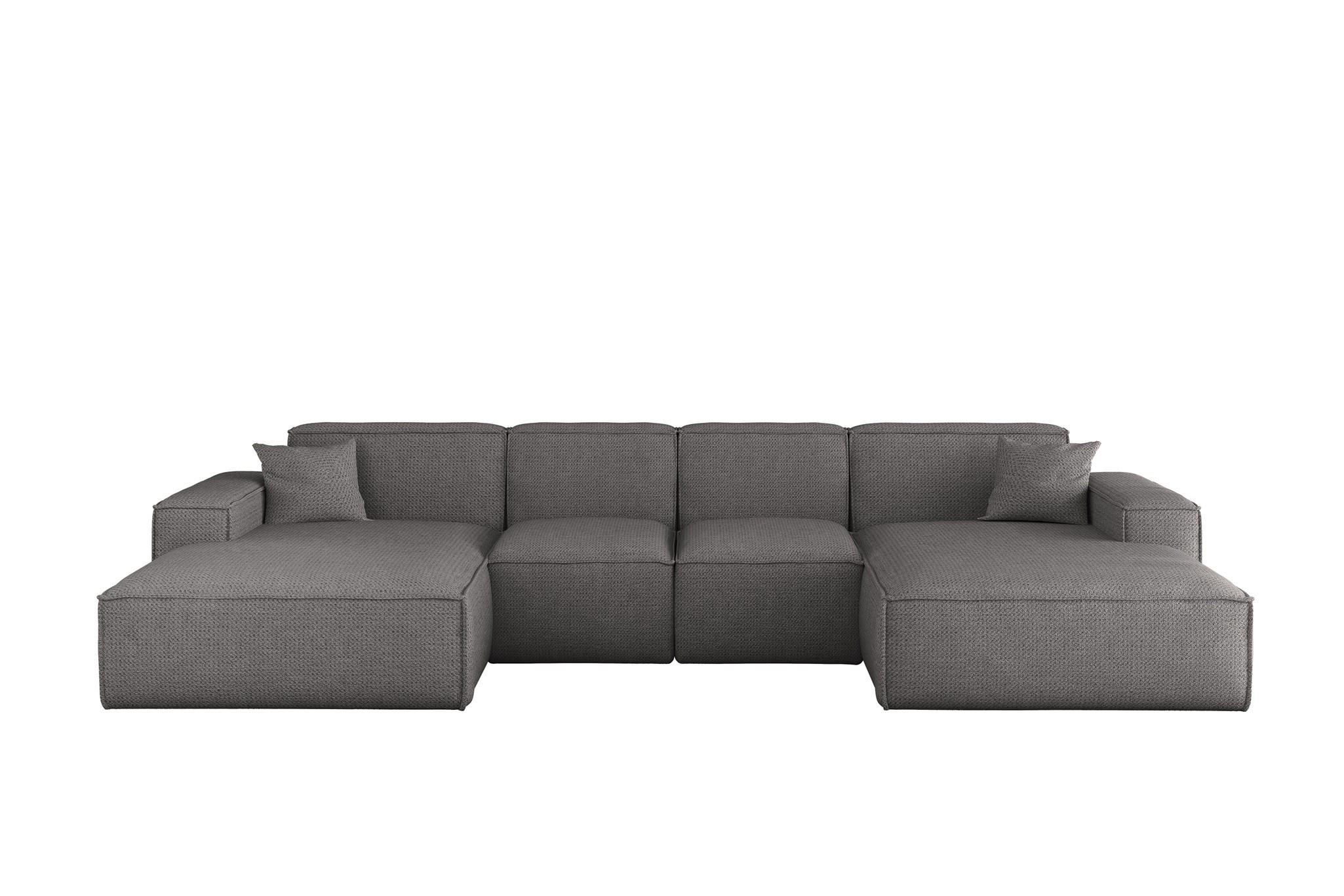 WOHNLANDSCHAFT Celes Premium Xs Artico - Grau, Holzwerkstoff/Textil (342/73/165cm) - Fun Möbel