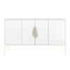 SIDEBOARD Merlin, Weiß, Goldene Details - Goldfarben/Weiß, Holzwerkstoff/Metall (138/79/40cm) - Skandica