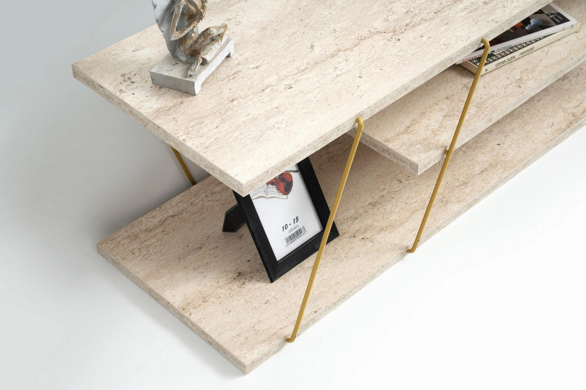 TV-MÖBEL Canaz Travertin - Beige, Holz (120/33/30cm) - Habitat Garten