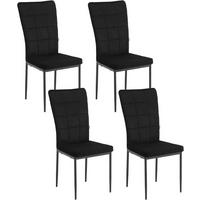 ESSZIMMERSTUHL 4er Set, aus Samt, Metallbeine, Schwarz - Schwarz, Kunststoff/Textil (43/96.5/57.5cm) - Woltu