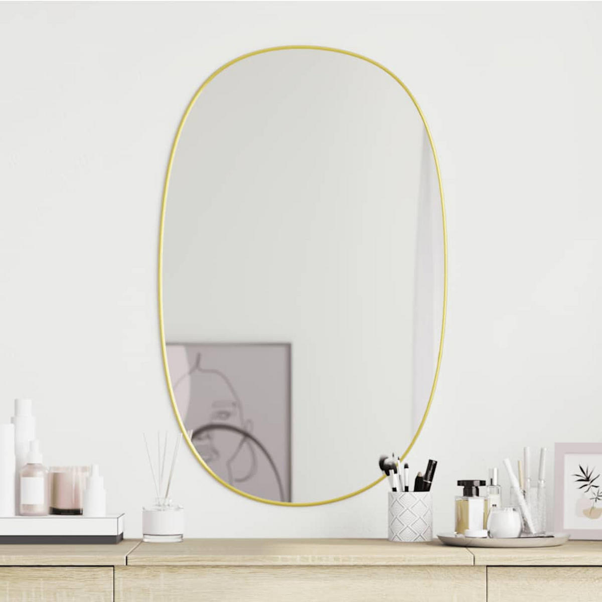 WANDSPIEGEL Golden 80x50 cm - Goldfarben, Glas (50/80/1cm) - furnicato
