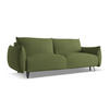 3-SITZER SOFA mit Schlaffunktion Chenille Stoff Grün - Dunkelgrün/Schwarz, Textil/Metall (230/86/105cm) - Makamii