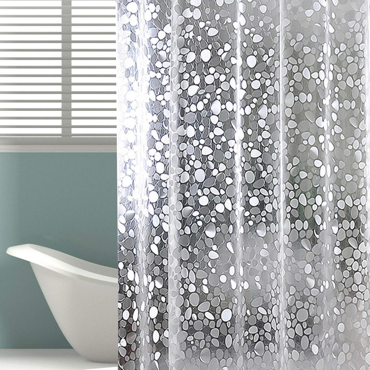 DUSCHVORHANG 180 x 200 cm wasserdicht schimmelresistent schnell trocknend - Transparent, Kunststoff (180/200cm) - MCBOSON