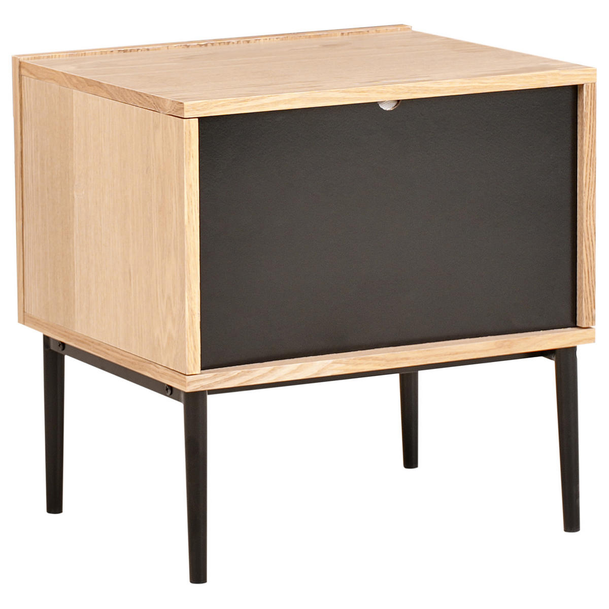 NACHTTISCH Braun/Schwarz Blythe - Schwarz/Braun, Holzwerkstoff (48/50/40cm) - Beliani