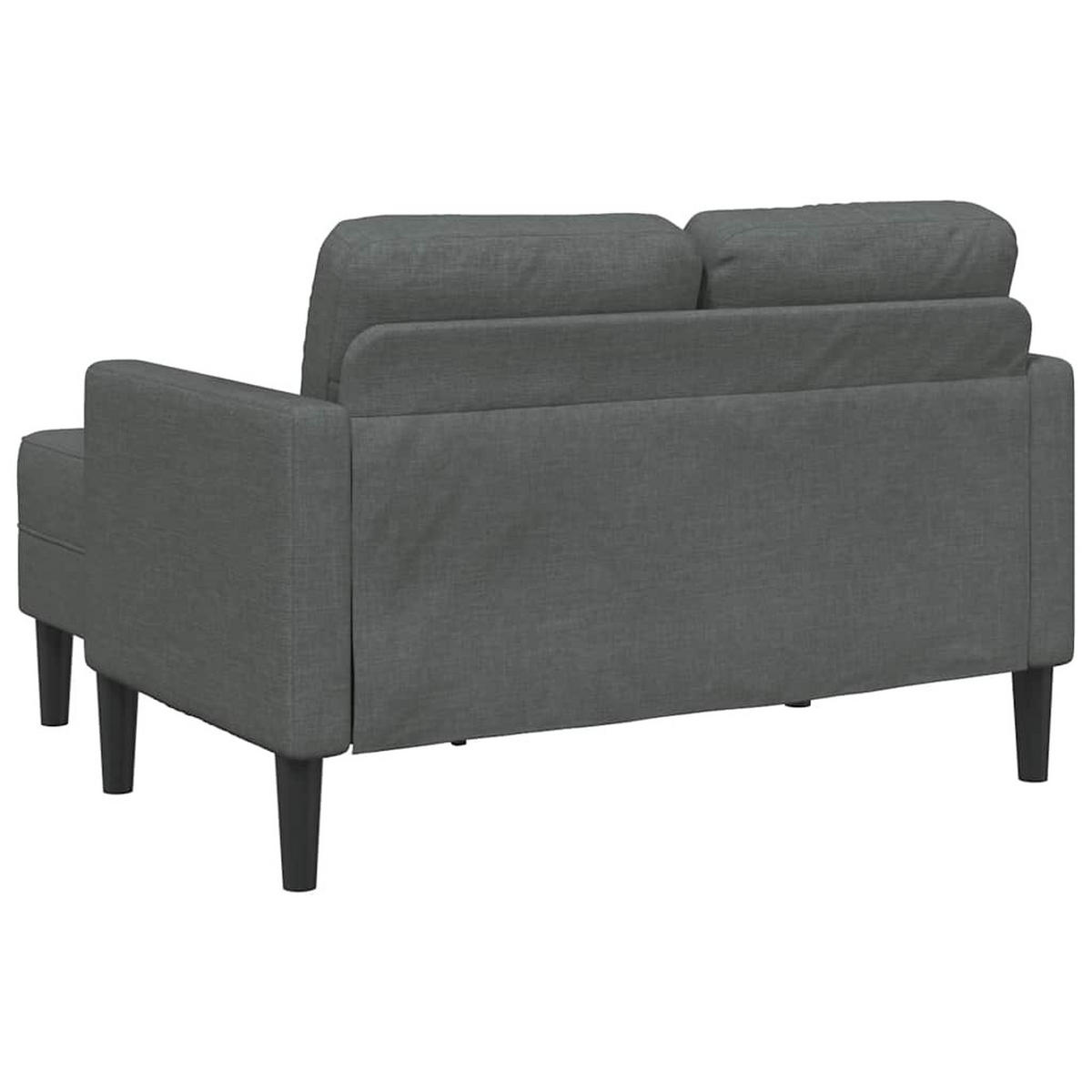2-SITZER-SOFA Mit Chaiselongue L-Förmig Dunkelgrau 125 Cm Stoff - Grau, Textil (118/85/125cm) - vidaXL