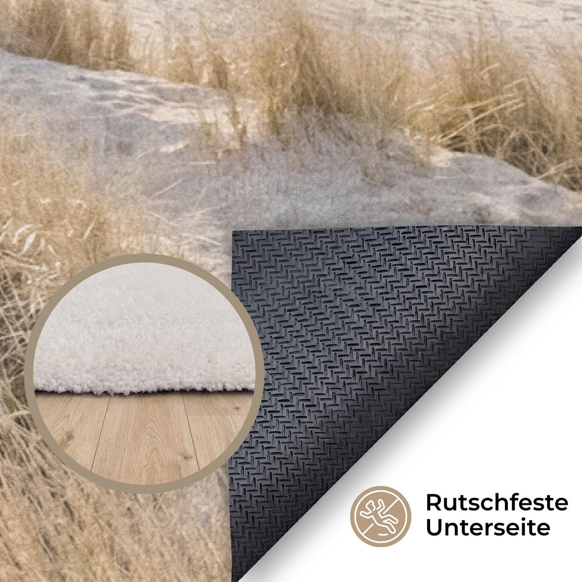 KOBERCE - Duny - Pláž - Béžová - 120x80 cm - piesková, textil/plast (120/0.4cm) - OnlyWow