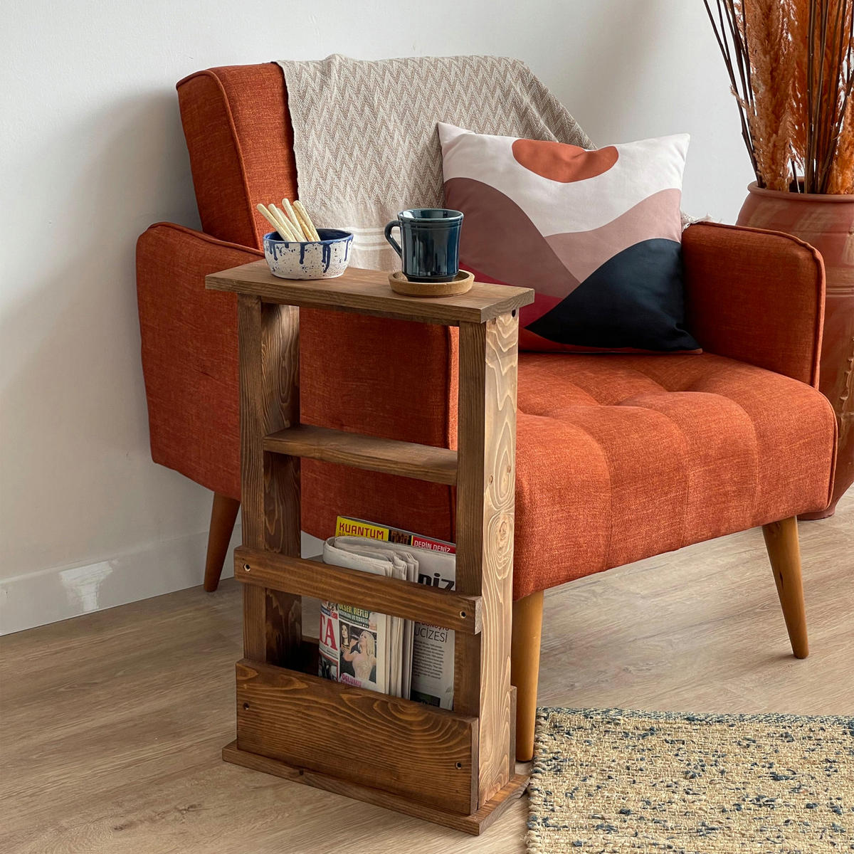 BEISTELLTISCH Nørhald 65x37x12,5 cm 37/12/65 - Kieferfarben, Holz (12/37/65cm) - [en.casa]