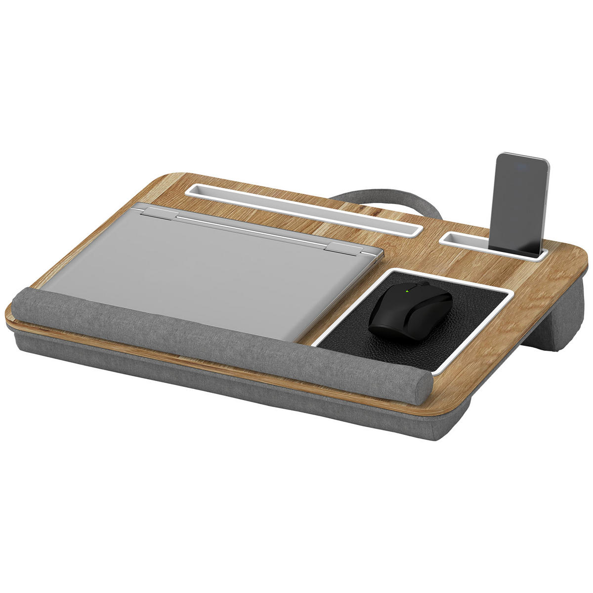 LAPTOP-STÄNDER DE-16721 Grau - Eichefarben, Holzwerkstoff (55.5/37/9cm) - ComfortXL
