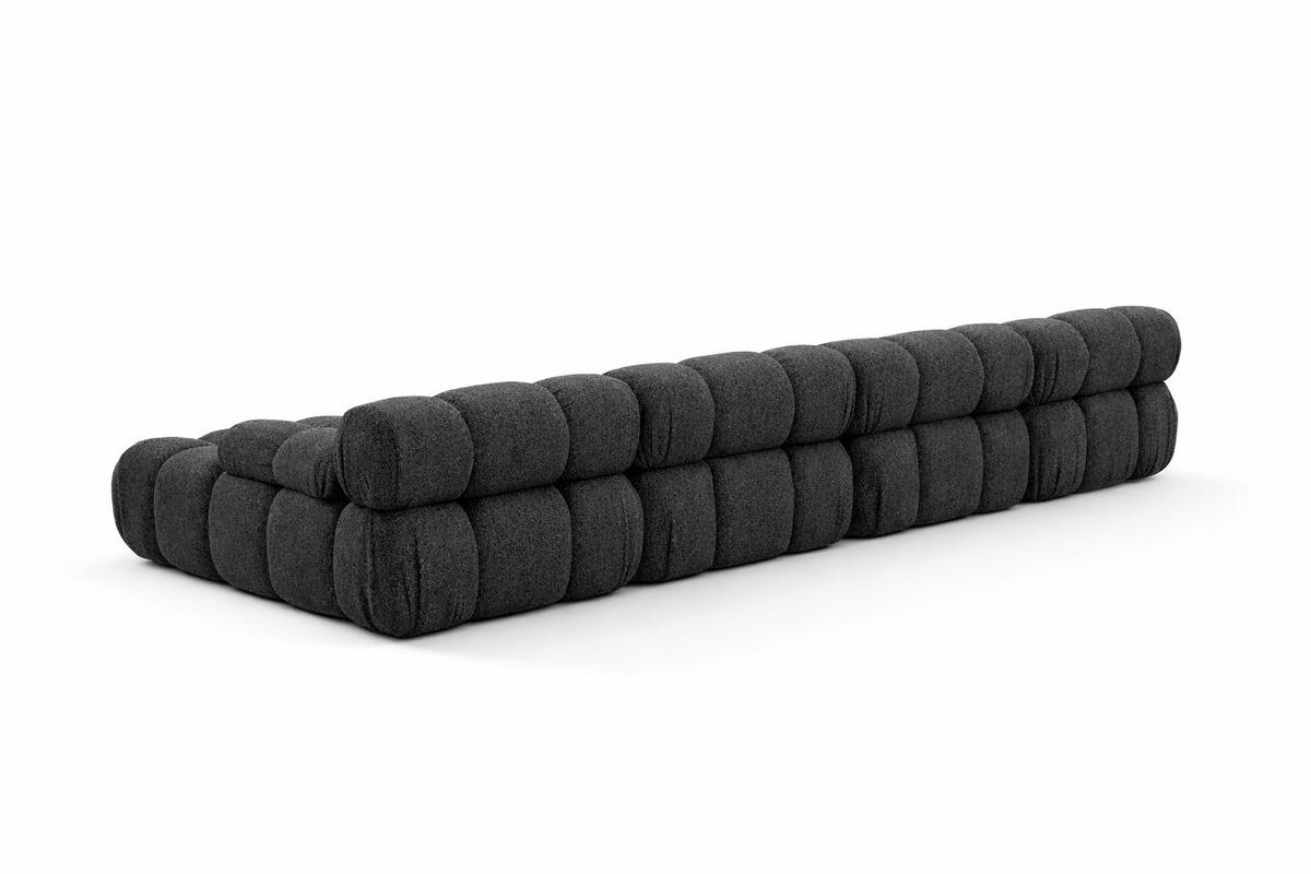 ECKSOFA U-Form XL, Stoff Bouclé Abriamo, Graphit, Selia U XL - Graphitfarben, Holz (380/70/160cm) - Kaiser Möbel