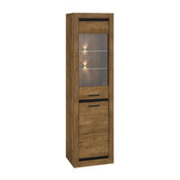 VITRINE Baltica Lefkas Eiche / schwarz 55 / 43 / 200cm - Eichefarben/Braun, Holz/Holzwerkstoff (55/200/43cm) - Feldmann-Wohnen