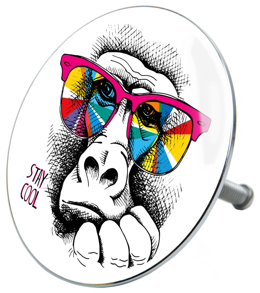 BADEWANNENSTÖPSEL Stay Cool - Weiß, Metall (8/10/10cm) - Sanilo