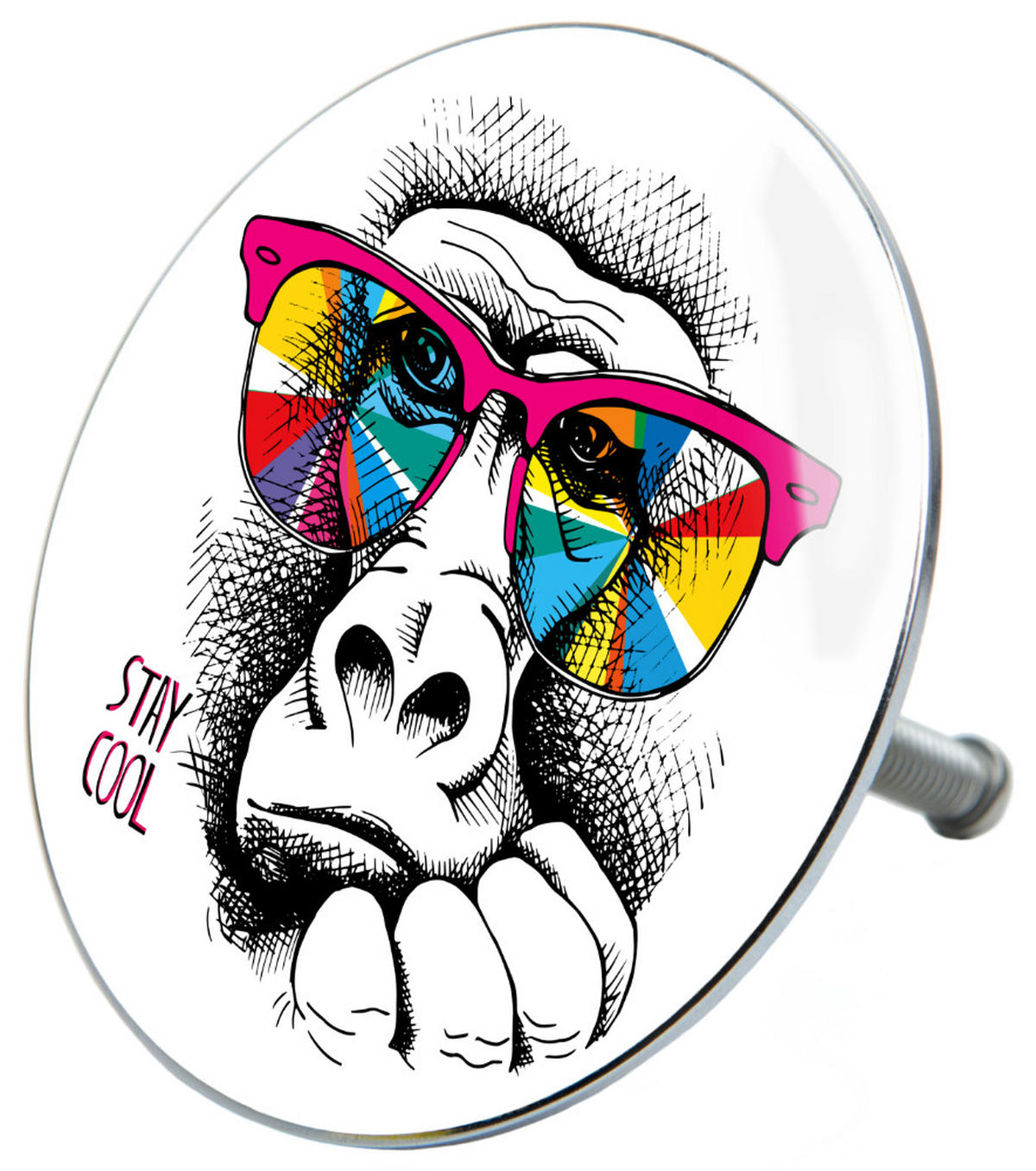 BADEWANNENSTÖPSEL Stay Cool - Weiß, Metall (8/10/10cm) - Sanilo