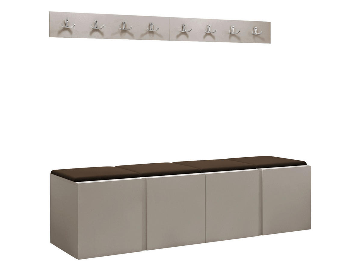 GARDEROBEN-SET Orion VII - Kaschmir/Braun, Holzwerkstoff/Kunststoff (168/42/46cm) - MIRJAN24