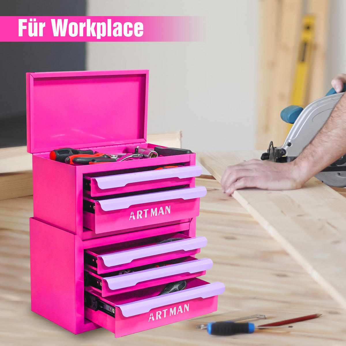 KOMBINATIONSKOFFER – Rosé-Violett, 2+3 Ebenen - Multicolor, Metall (15.8/32/28.5cm) - DCA