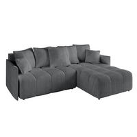 ECKSOFA Ottomane rechts LONLI-L 251x189x68 Dunkelgrau Cord - Dunkelgrau, Holzwerkstoff/Kunststoff (189/251cm) - ALTDECOR
