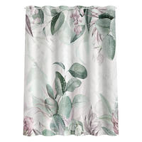 DUSCHVORHANG Botanik in Pastell Grün & Rosa 180/180 cm - Grün, Textil (180/180cm) - Bilderwelten