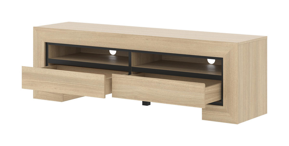 LOWBOARD LUNO 160/50,5/41 cm, Eichefarben - Eichefarben, Holzwerkstoff (160/50.5/41cm) - MASSENO