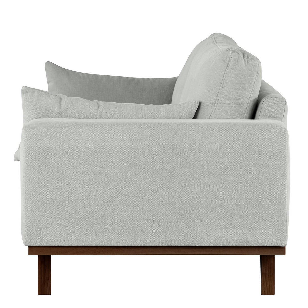 2-SITZER SOFA - Buchefarben/Grau, Buchenholz/Textil (197/81/88cm) - home24