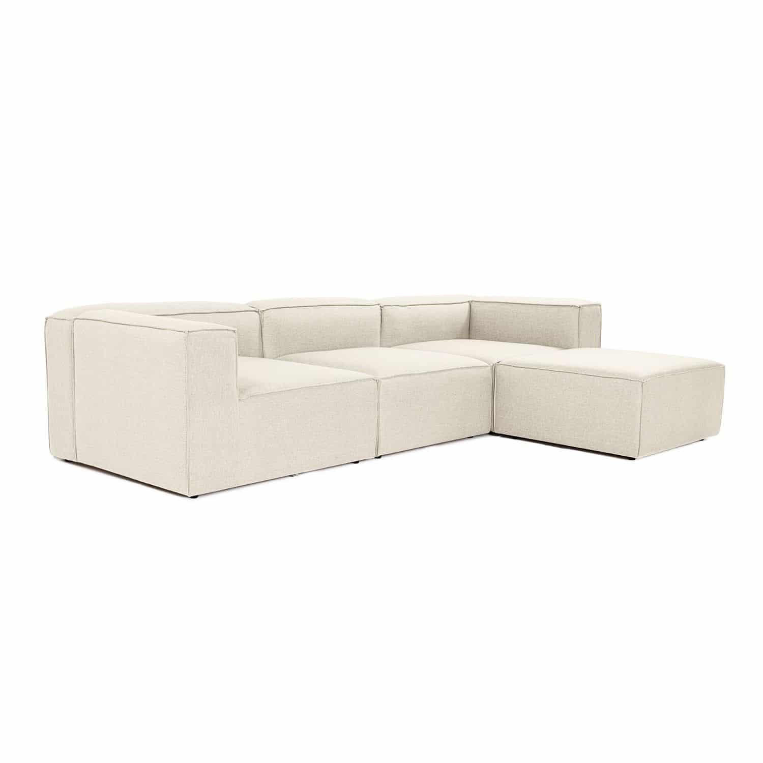 ECKSOFA beidseitig montierbar - Beige/Schwarz, Holz/Kunststoff (296/185cm) - myHomelando