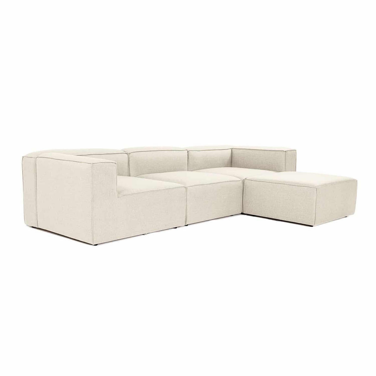 ECKSOFA beidseitig montierbar - Beige/Schwarz, Holz/Kunststoff (296/185cm) - myHomelando