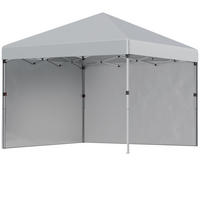 FALTPAVILLON, Stahl, Oxfordstoff, Hellgrau - Hellgrau, Metall (297/288/297cm) - Outsunny