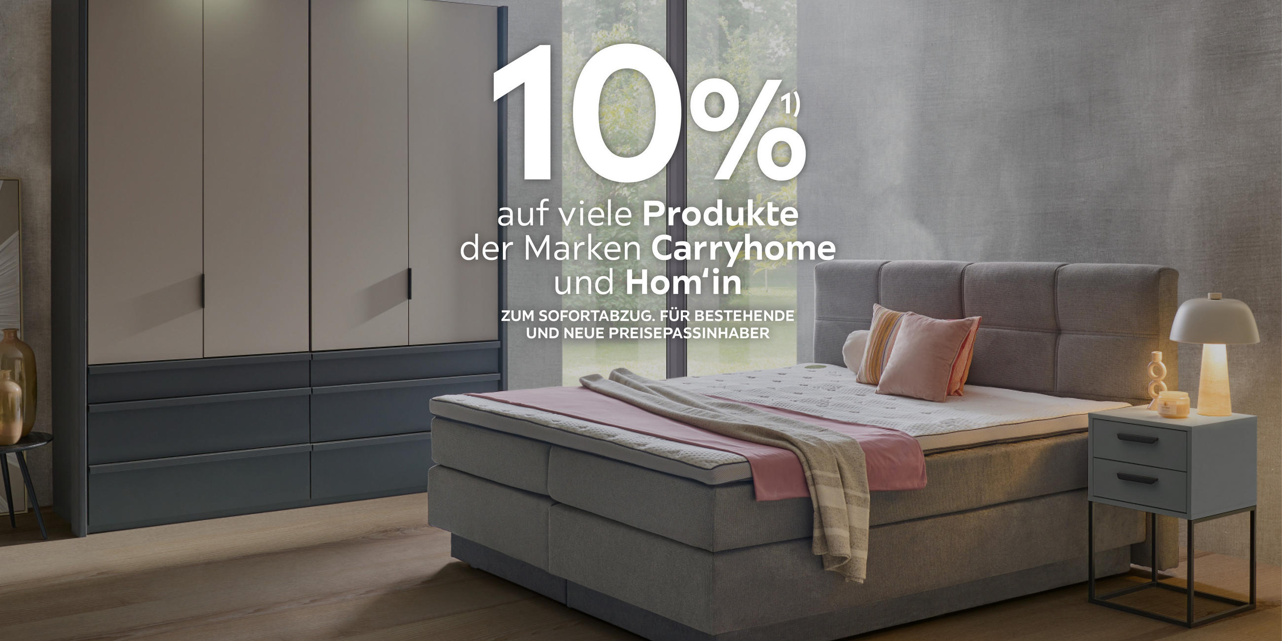 10% auf viele Produkte der Marken Carryhome und Hom'in; Für bestehende und neue Preisepassinhaber