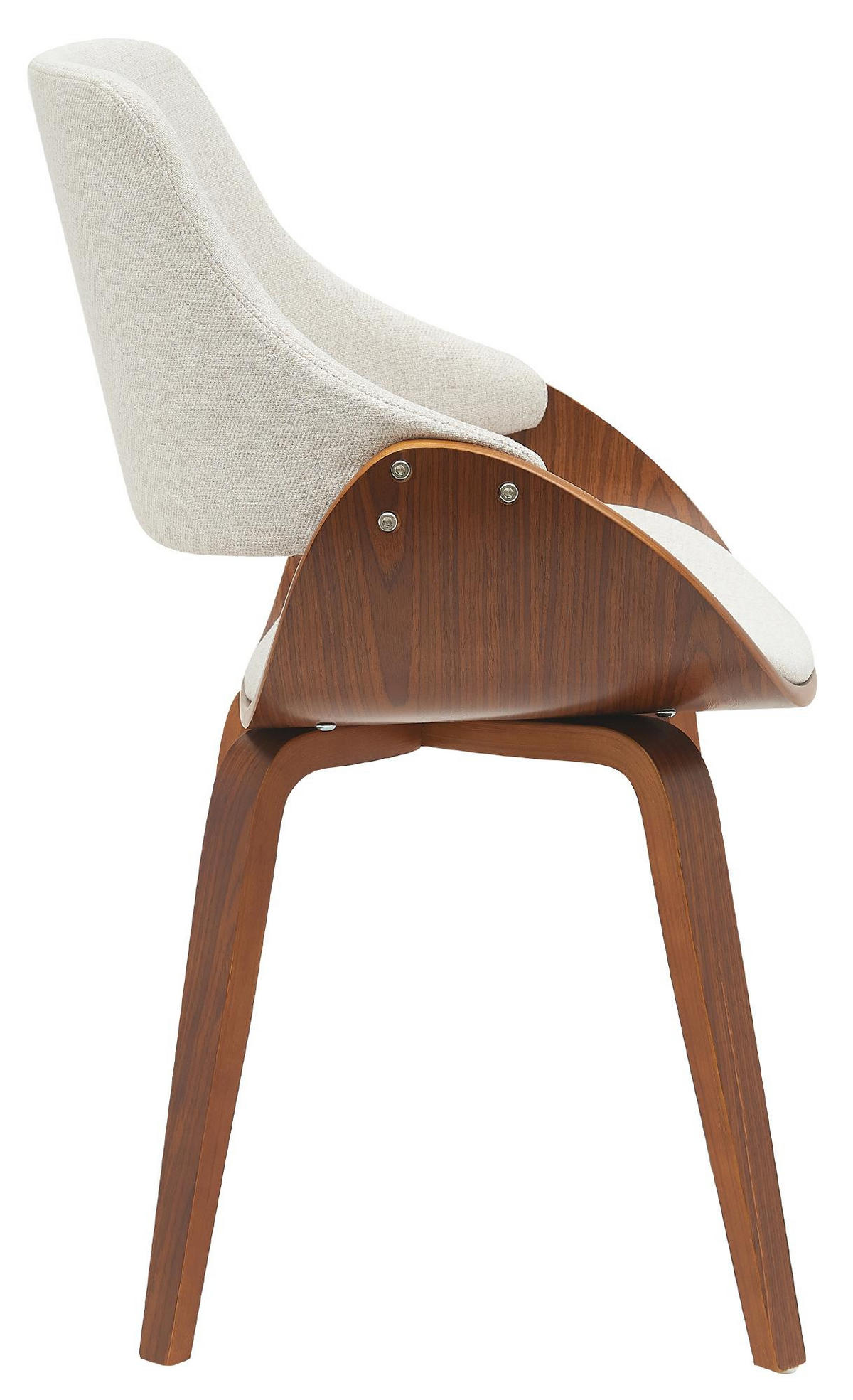 ESSZIMMERSTUHL Stoff walnuss/creme - Walnussfarben/Creme, Holz/Textil (52/86/54cm) - CLP