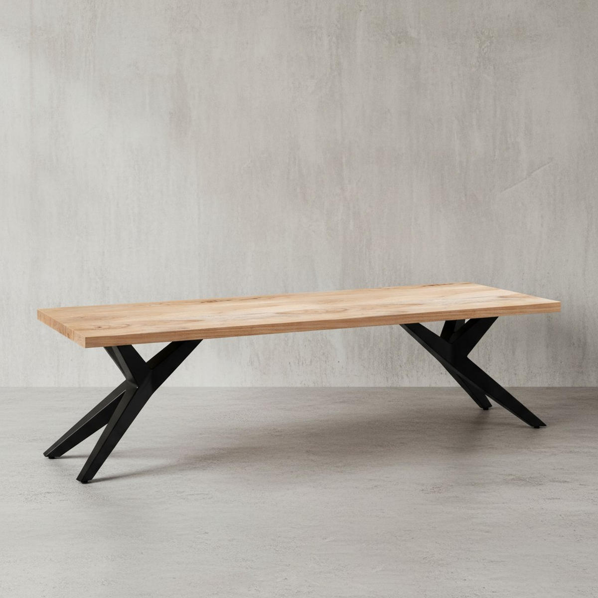 ESSZIMMERBANK Massivholz Metall Loft-Stil, Akazie 175x45x45 cm - Schwarz/Braun, Holz/Metall (175/45/45cm) - KADIMA DESIGN