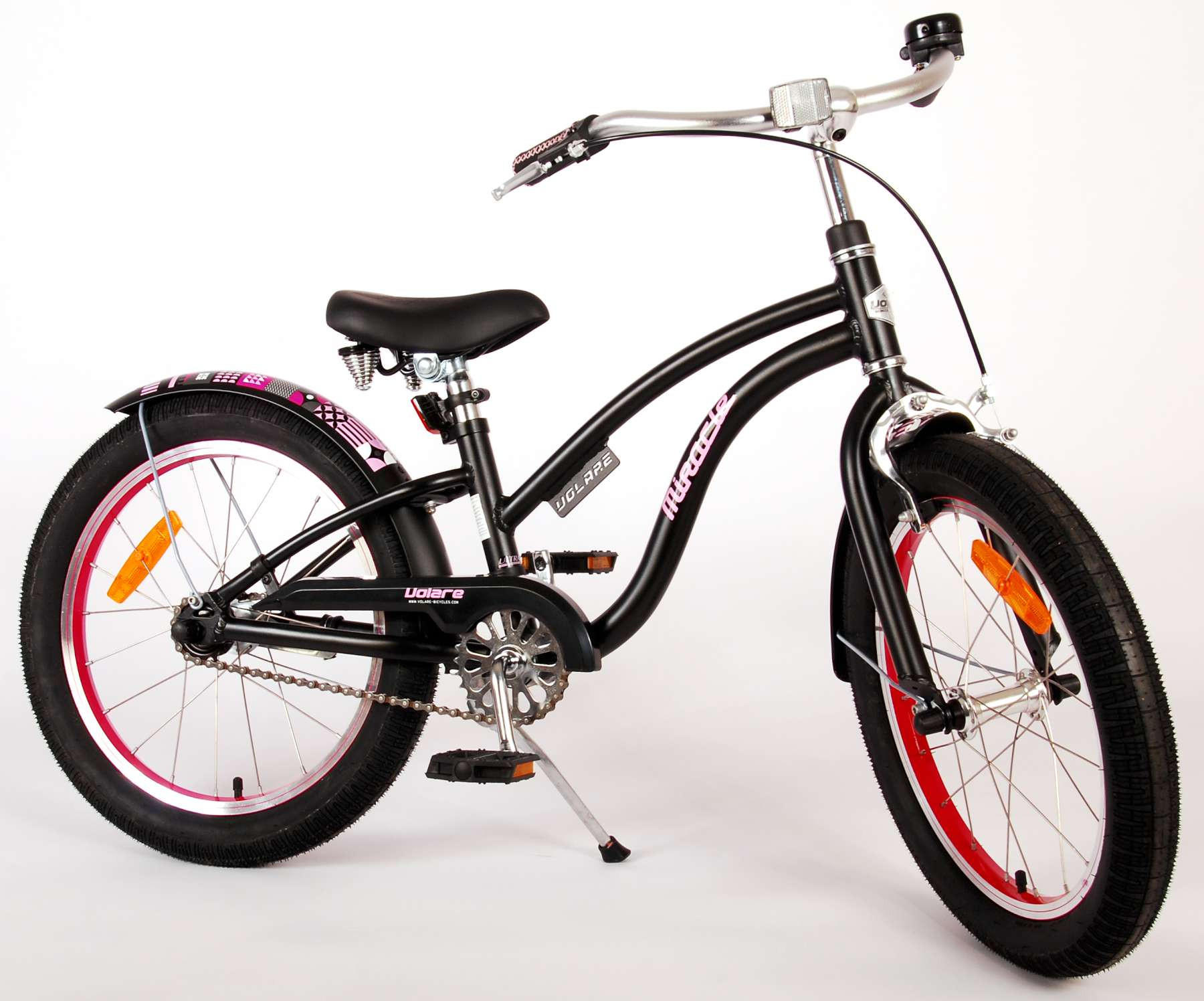 KINDERFAHRRAD Miracle Cruiser - 18 Zoll - Rücktritt + Handbremse - Mattschwarz - Schwarz, Metall (49cm) - TPFSports