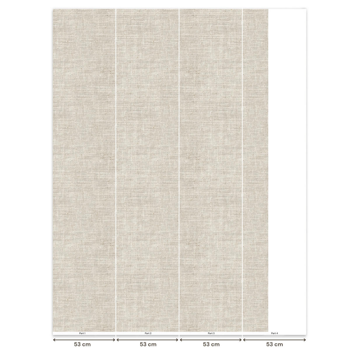 TAPETE - Leinen - Textur - Beige - 180x260 cm - Creme, Papier (180/260cm) - OnlyWow