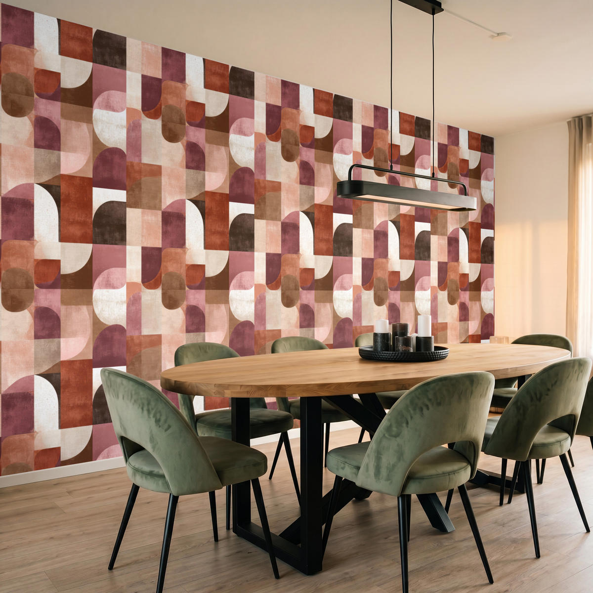 TAPETE - Geometrie - Modern - Retro - 400x200 cm - Multicolor, Papier (400/200cm) - OnlyWow