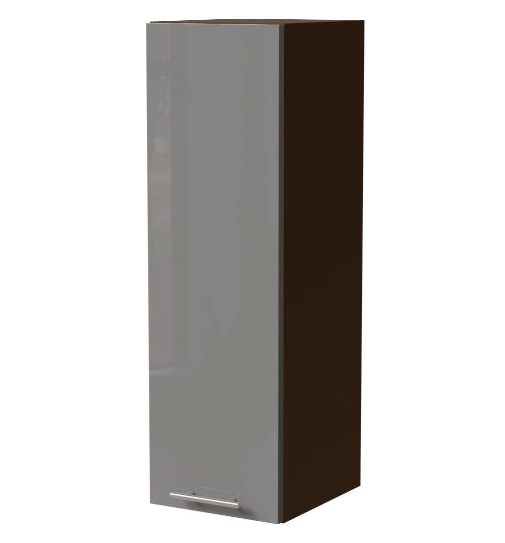 KÜCHENHÄNGESCHRANK W4/30 Essen Grau Hochglanz / Lava Matt 30 / 32,5 / 96cm - Dunkelgrau/Grau, Holz/Holzwerkstoff (30/96/32.5cm) - Feldmann-Wohnen