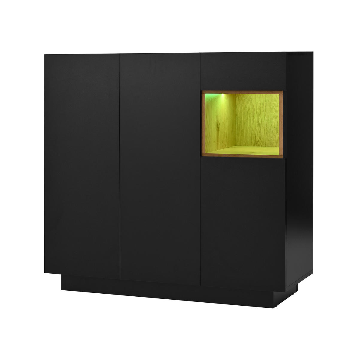 SCHUHSCHRANK 105/39,5/100,5 cm schwarz/natur aus Spanplatte mit LED - Schwarz, Holzwerkstoff (105/100/39cm) - OKWISH