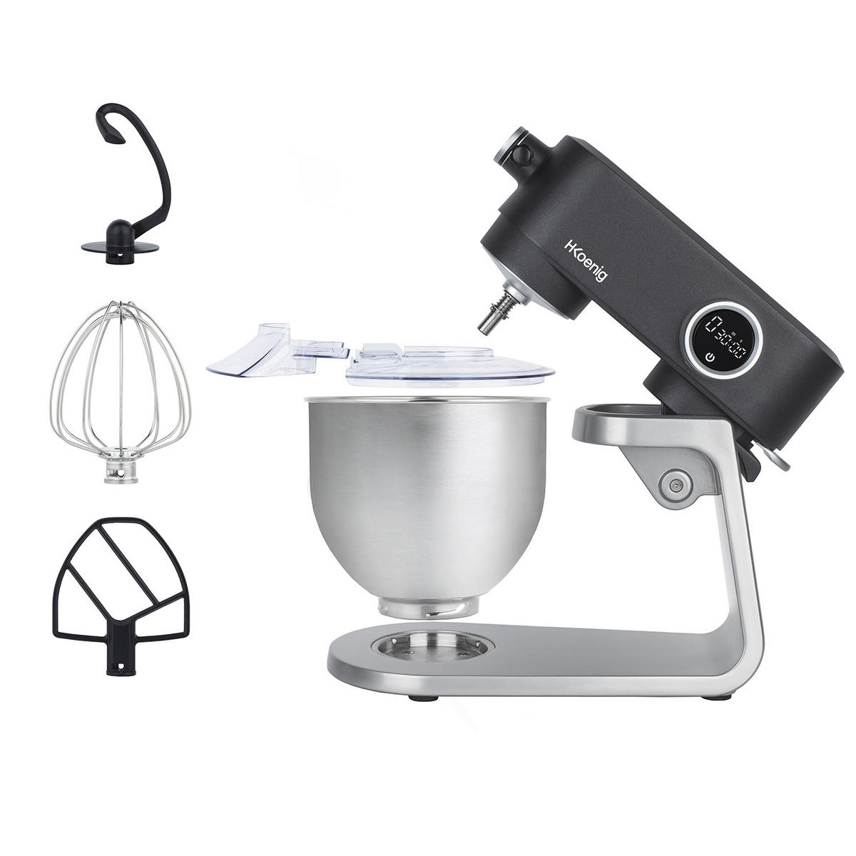 KÜCHENMASCHINE KM120 Silber - Grau, Metall (39/34/22cm) - HKoenig