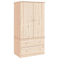 KLEIDERSCHRANK Alta 90/55/170 Cm Massivholz Kiefer - Braun, Holz (90/170/55cm) - vidaXL
