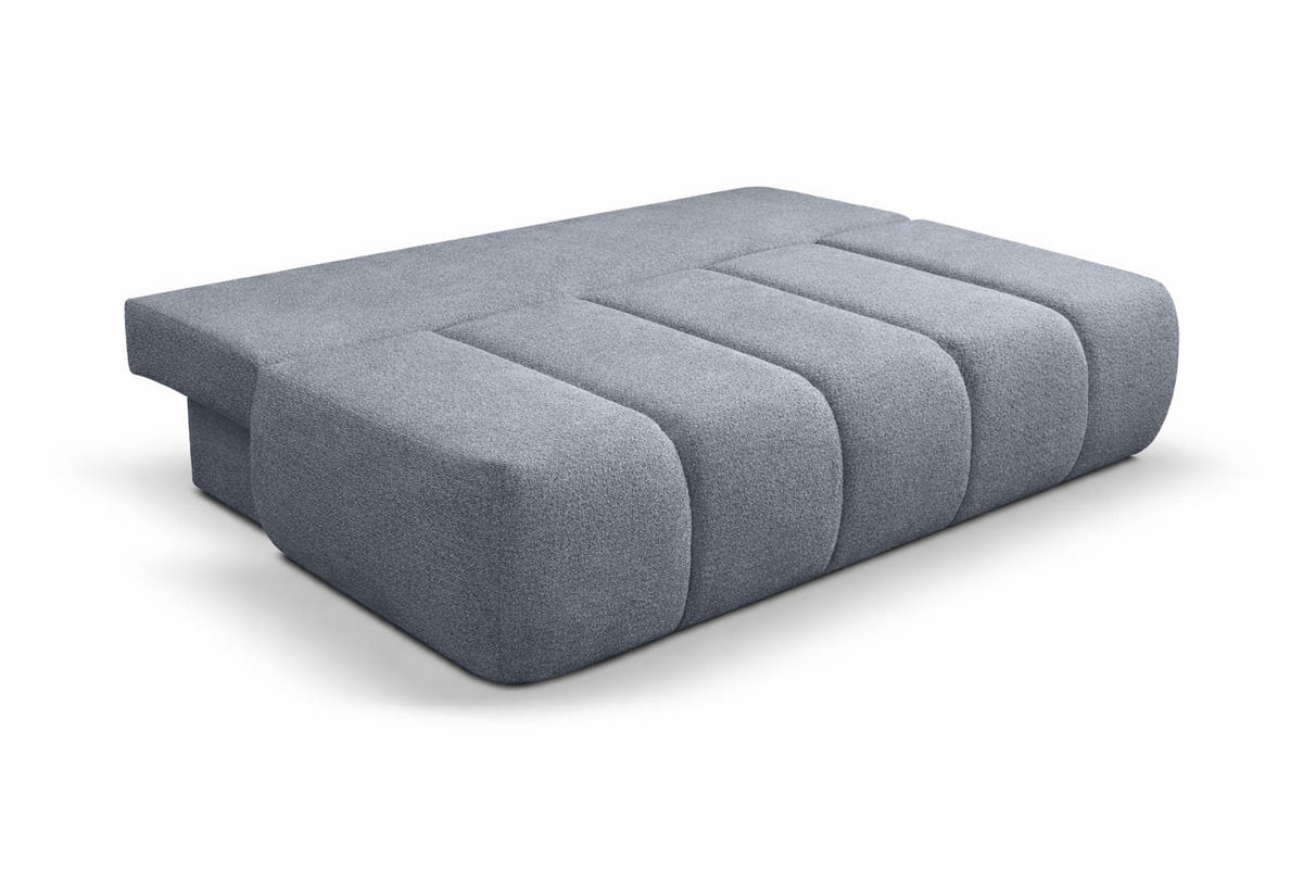 SOFA Mit Schlaffunktion Und Bettkasten, Veloursstoff Monolith, Silber, PIANO - Silberfarben, Holz (207/91/103cm) - Kaiser Möbel