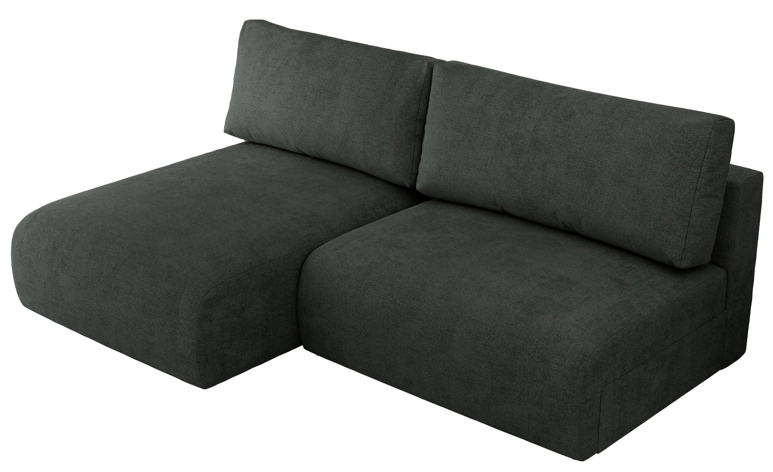 ECKSCHLAFSOFA VIVO L Dunkelgrau Struktur - links - Dunkelgrau/Schwarz, Kunststoff/Textil (223/150cm) - MKS