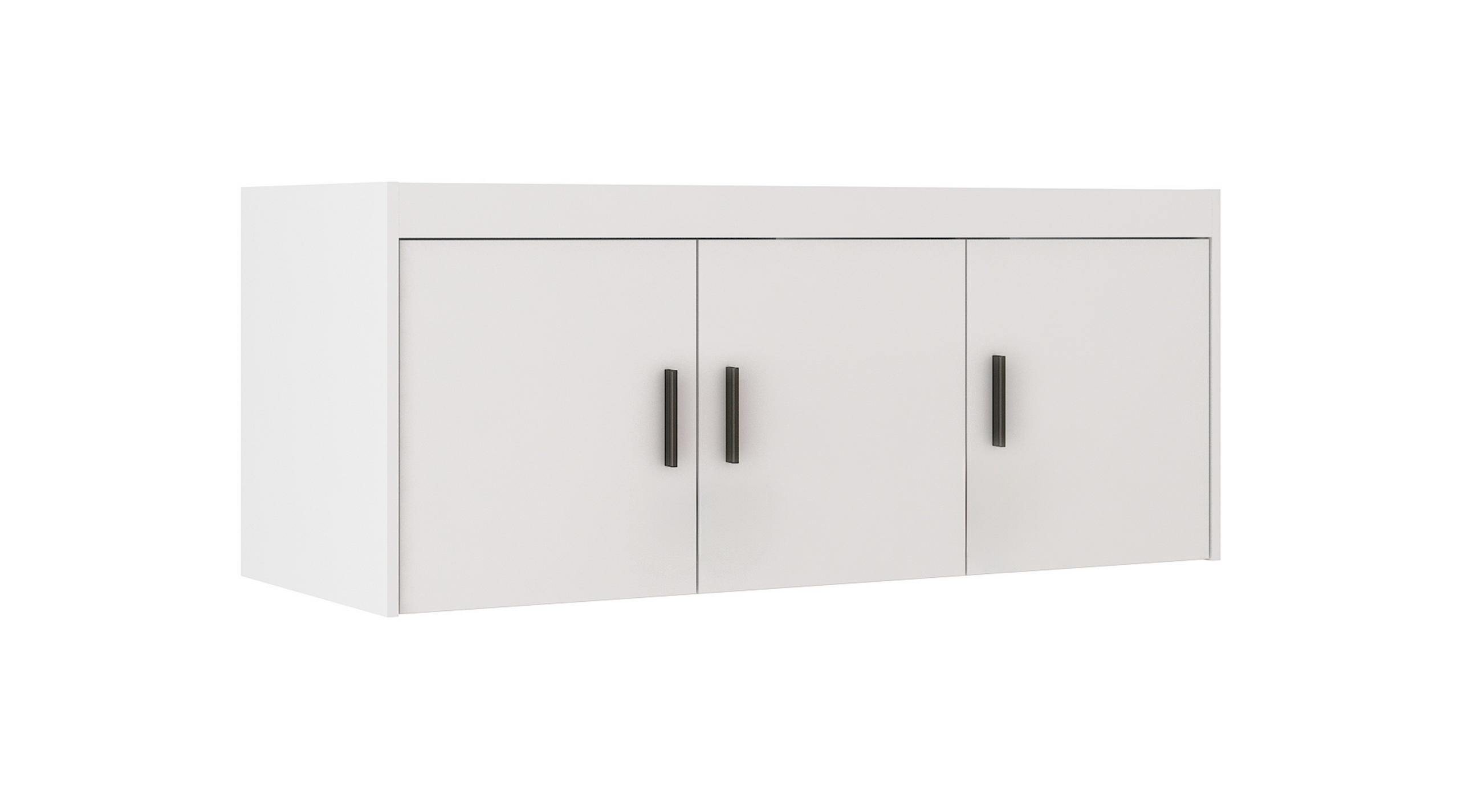 AUFSATZSCHRANK Storicos Weiß 133/55,5/53 cm - 3T Modern - Weiß, Holzwerkstoff/Kunststoff (133/55/53cm) - AX Living