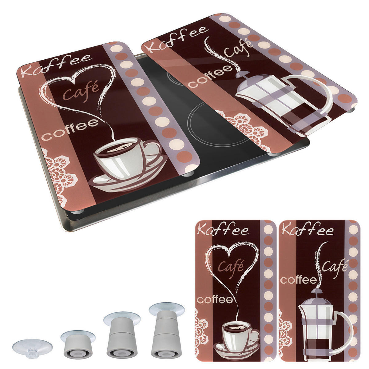 HERDABDECKPLATTEN für alle Herdarten Coffee Flavour 52/30 cm - Braun, Glas (30/52cm) - Maximex