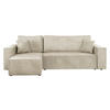 ECKSOFA Karl Cord - Schwarz/Naturfarben, Holz/Kunststoff (244/145cm) - MIRJAN24