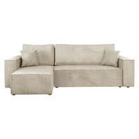 ECKSOFA Karl Cord - Schwarz/Naturfarben, Holz/Kunststoff (244/145cm) - MIRJAN24