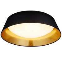 LED DECKENLEUCHTE Ponts Schwarz Gold - Schwarz, Textil (45/45/12cm)