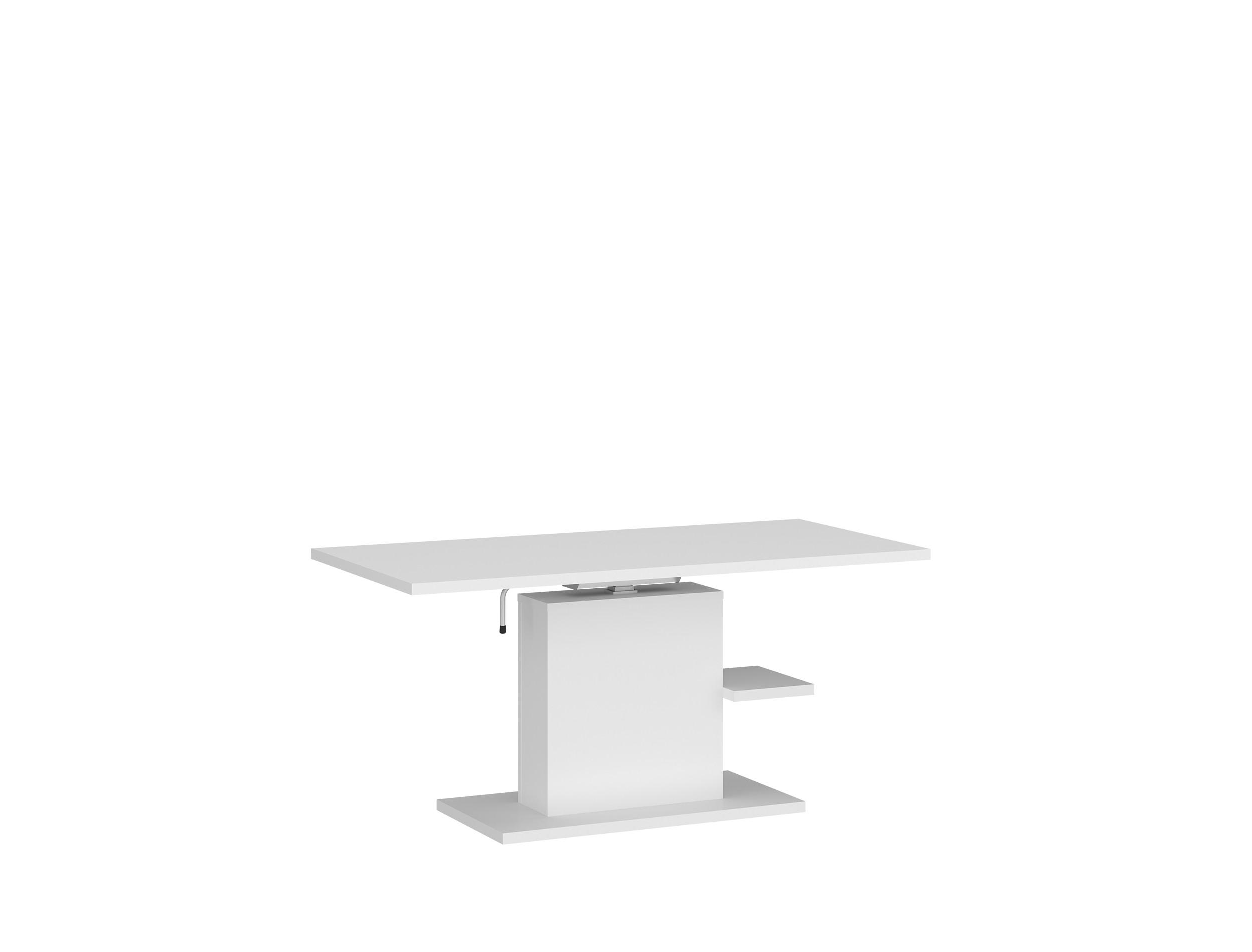 COUCHTISCH rechteckig stufenlos höhenverstellbar Ablage 110/65/54 cm - Weiß, Holzwerkstoff (65/110/54cm) - designimpex