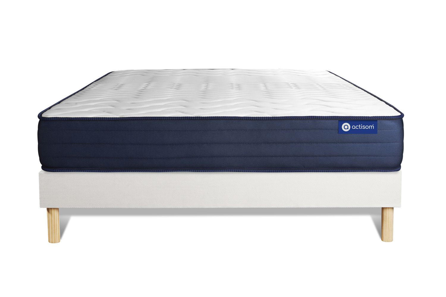 BETT Actimemo life Memory-Schaum 160 x 195 cm h4 - Kit Bettgestell Weiß - Beige/Weiß, Holz (160/195cm) - ACTISOM