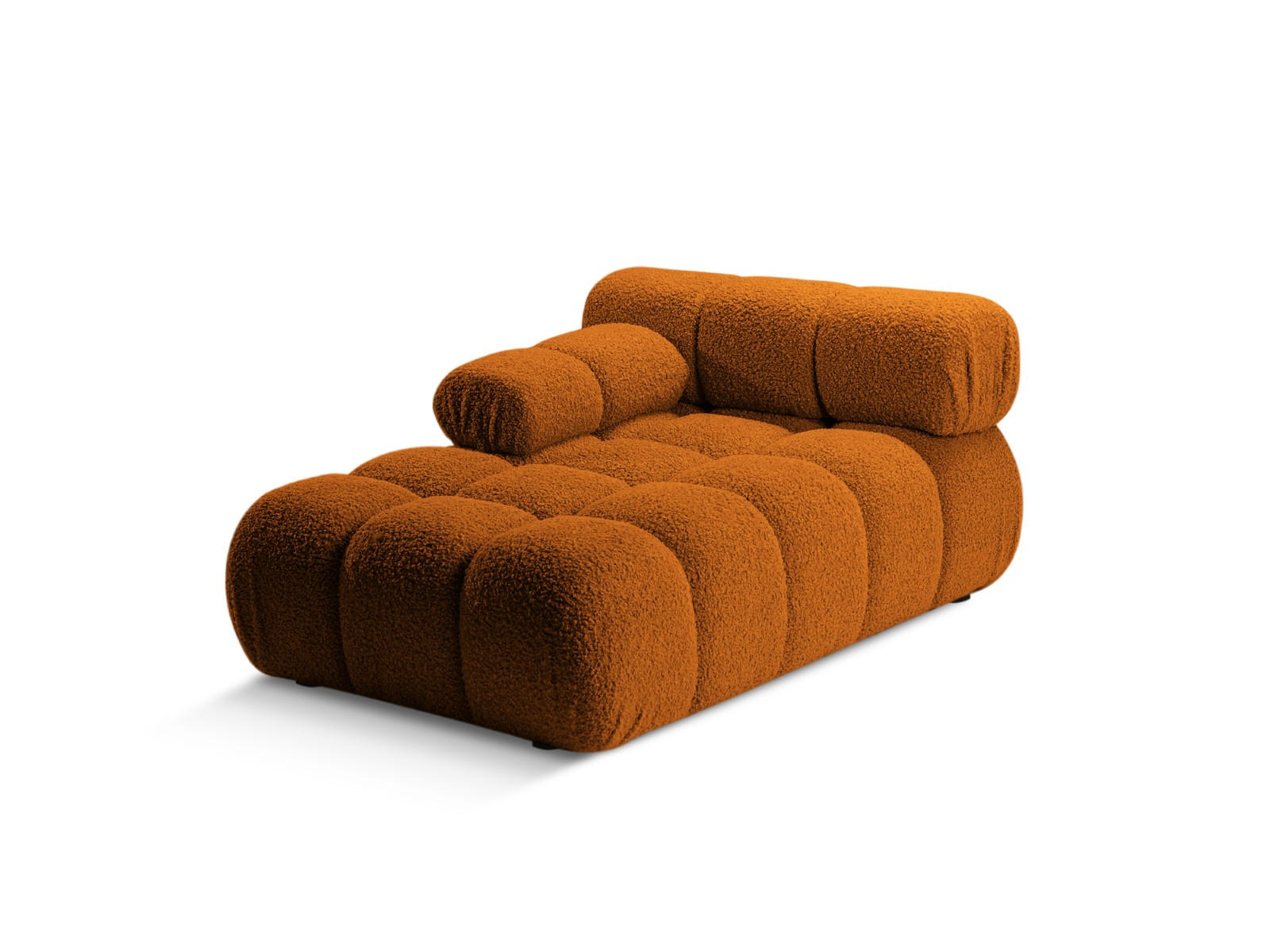 CHAISELONGUE links Bellis aus Boucle ziegelrot - Orange, Textil (94/70/155cm) - Micadoni