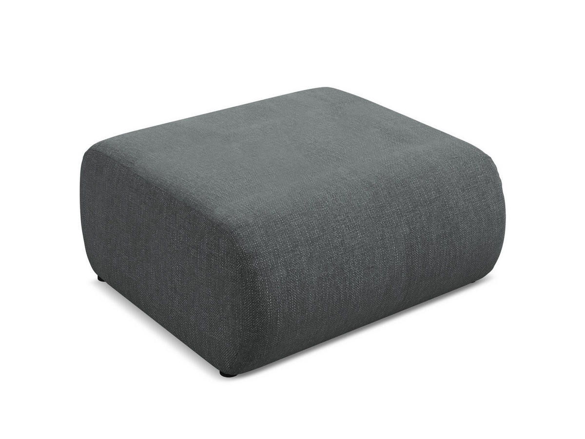 POUF Chenille Stoff Grau - Schwarz/Graphitfarben, Kunststoff/Textil (94/40/89cm) - Makamii