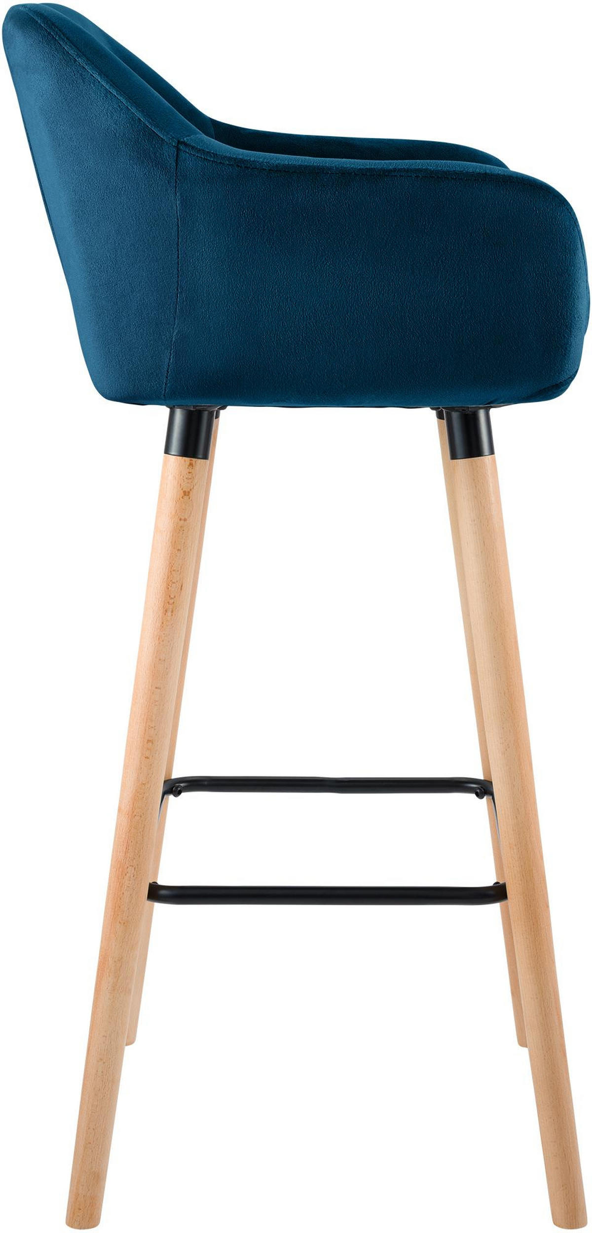 BARHOCKER 2er Set Mirid Samt Blau - Blau, Textil (55/99/46cm) - DELUKE