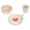 KINDER-GESCHIRR-SET Happy Rascals Herz 4er Set - Beige/Multicolor, Kunststoff (7.2/26/22.7cm) - Lässig